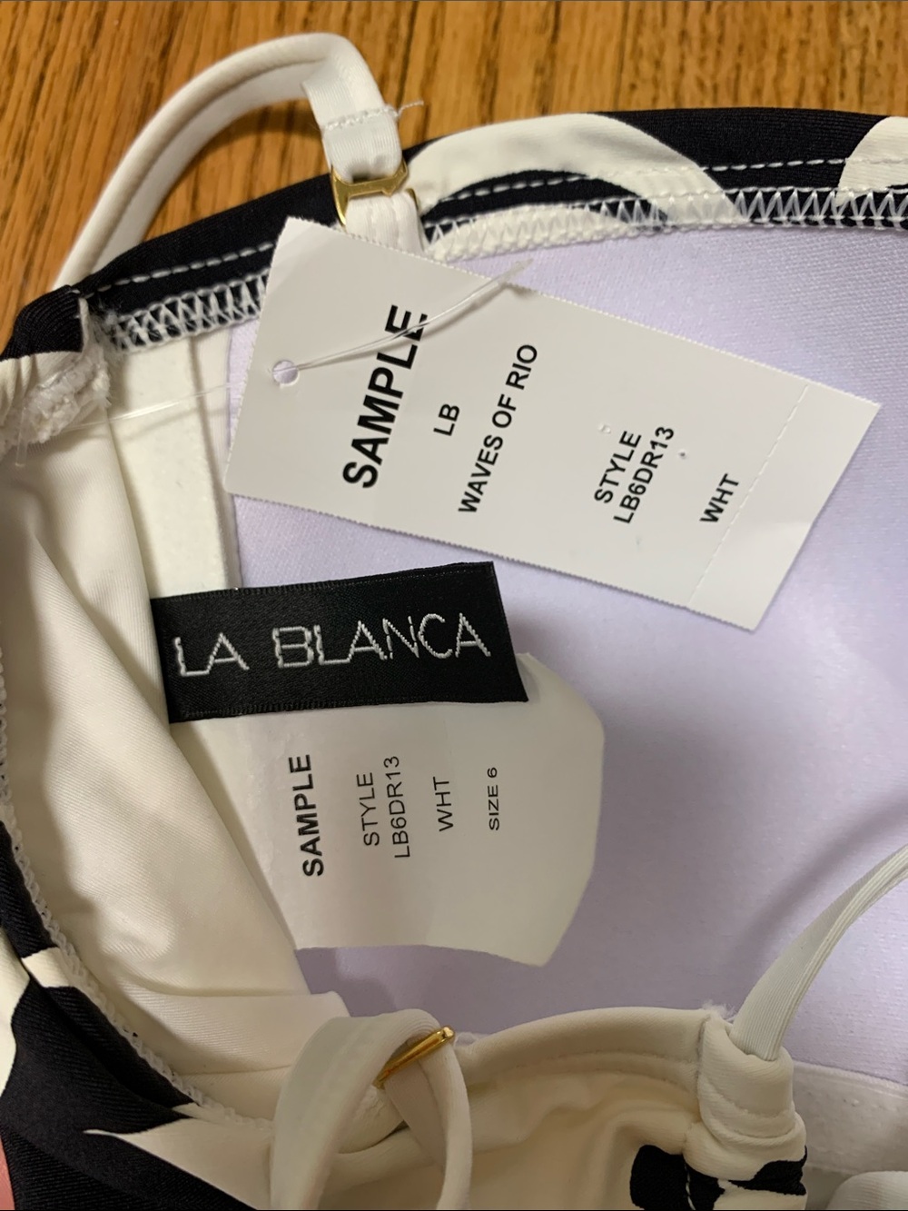 La Blanca swimsuit - waves of Rio strapless bandeau one piece w side cutout - Picture 3 of 7